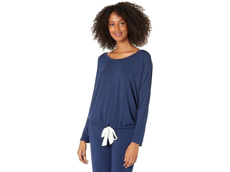 Eberjey Gisele Slouchy Pajama Set (Navy/Ivory) Women's Pajama Sets Product Image