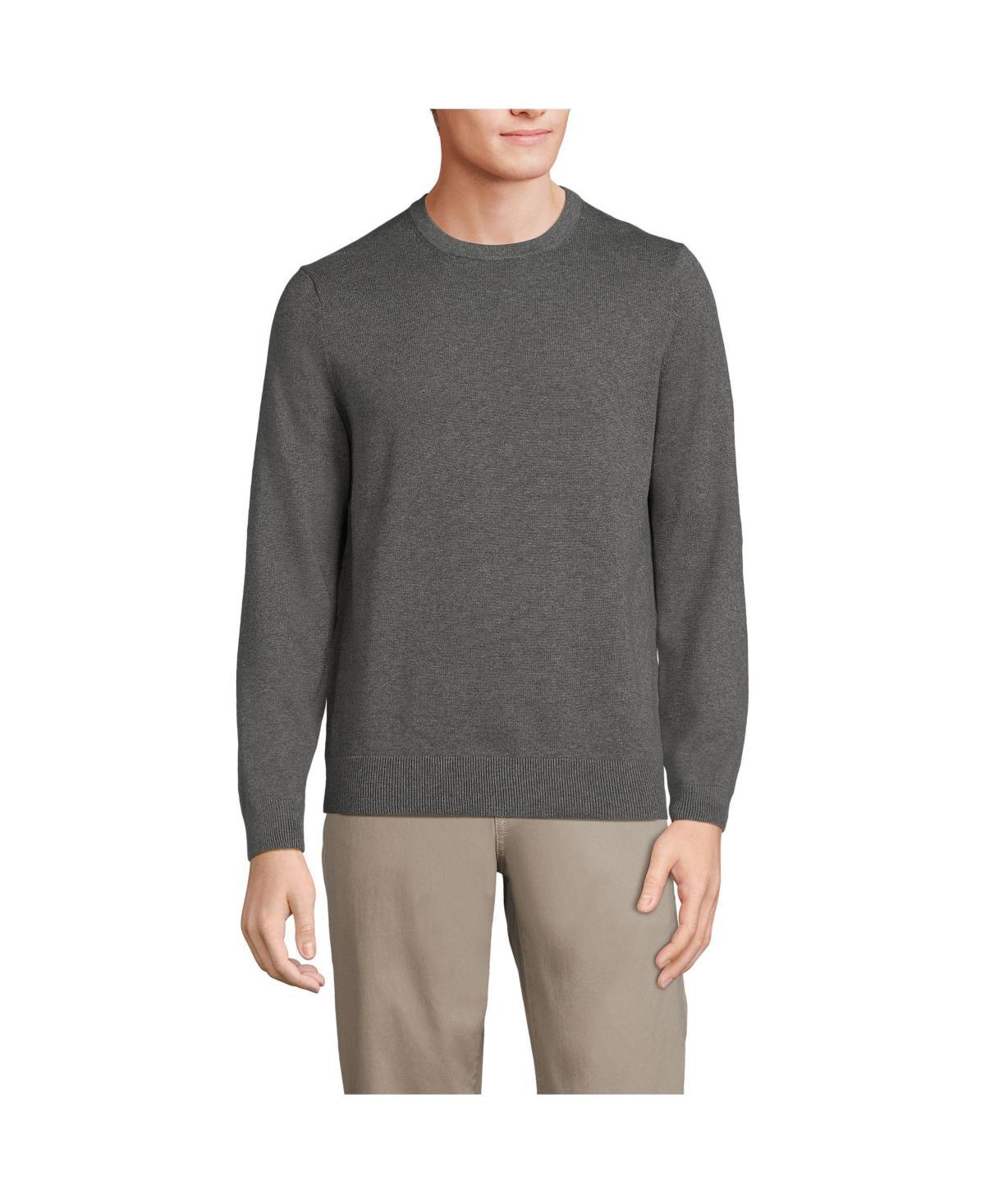 Lands End Mens Fine Gauge Cotton Crew Neck Sweater Product Image