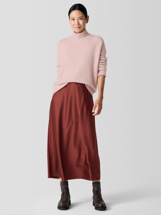 EILEEN FISHER Stretch Silk Charmeuse Bias Skirtfemale Product Image