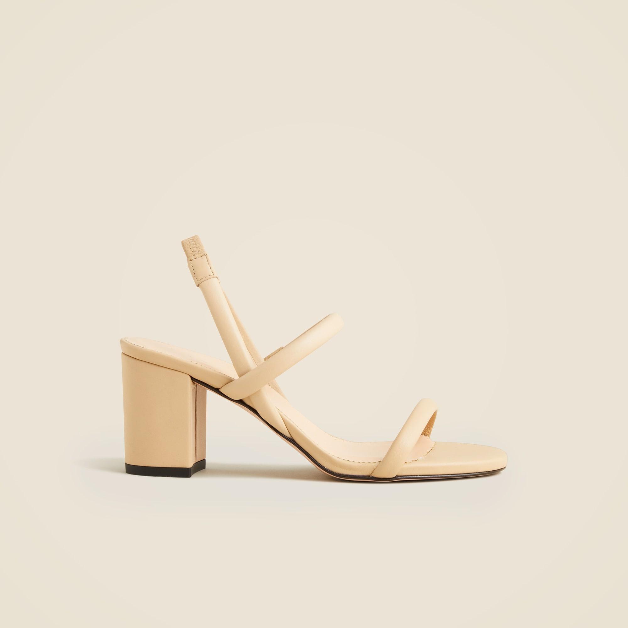 Lucie slingback block-heel sandals in leather Product Image