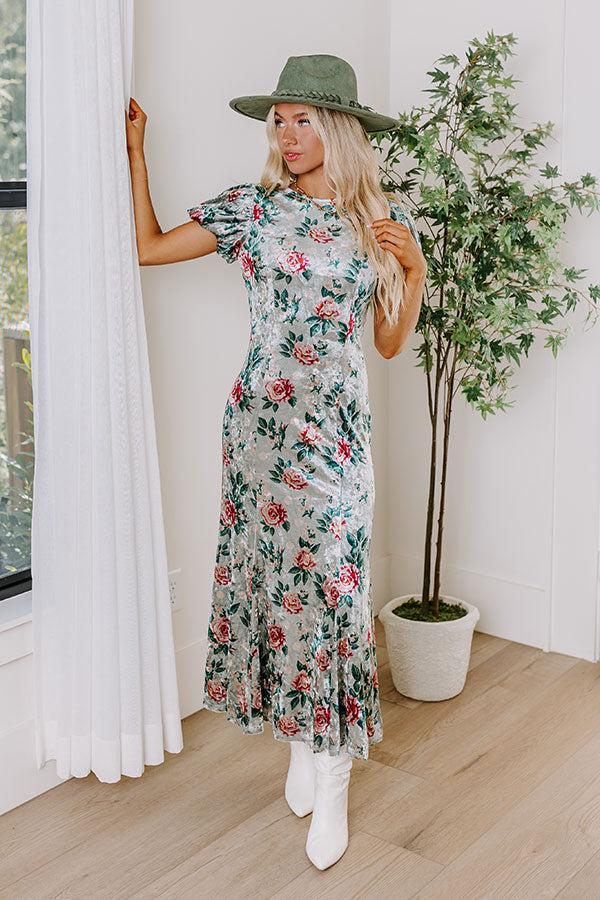 Feeling Luxurious Floral Velvet Midi Product Image