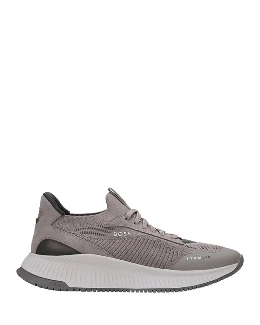 HUGO BOSS Men's Evo Slon Sneakers In Open Grey Product Image