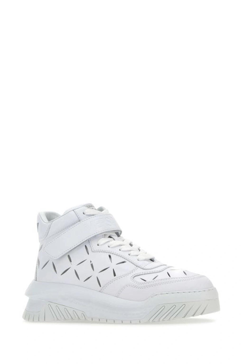 VERSACE Slashed Odissea Sneakers In White Product Image