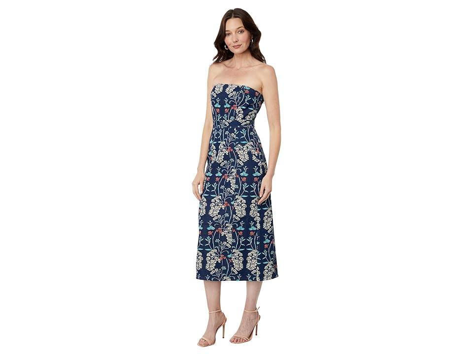 en saison Opal Midi Dress (Denim Floral) Women's Clothing Product Image