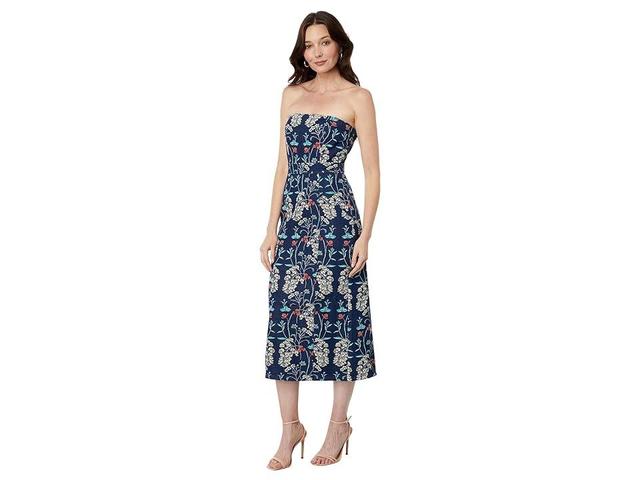 en saison Opal Midi Dress (Denim Floral) Women's Clothing Product Image