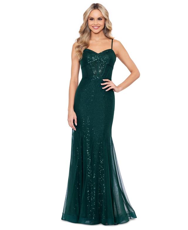 Xscape Womens Sequin Sweetheart-Neck Mermaid Gown Product Image