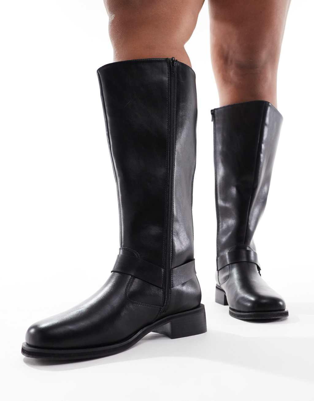 Yours riding knee boots in black Product Image