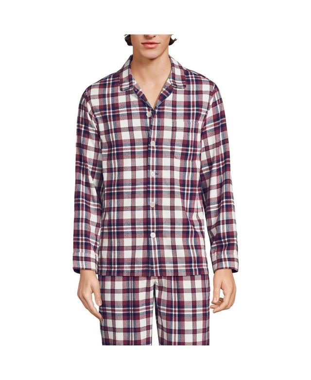 Lands End Mens Classic Fit Flannel Pajama Shirt - Radiant navy Product Image