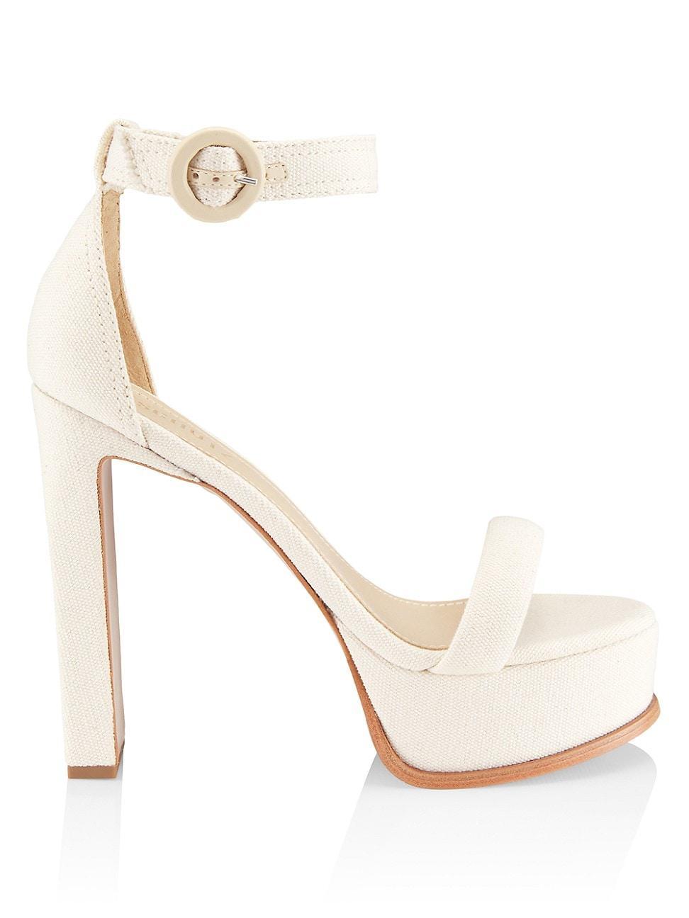 Womens Eduarda 100MM Canvas Platform Sandals - Sugar White - Size 8 - Sugar White - Size 8 Product Image