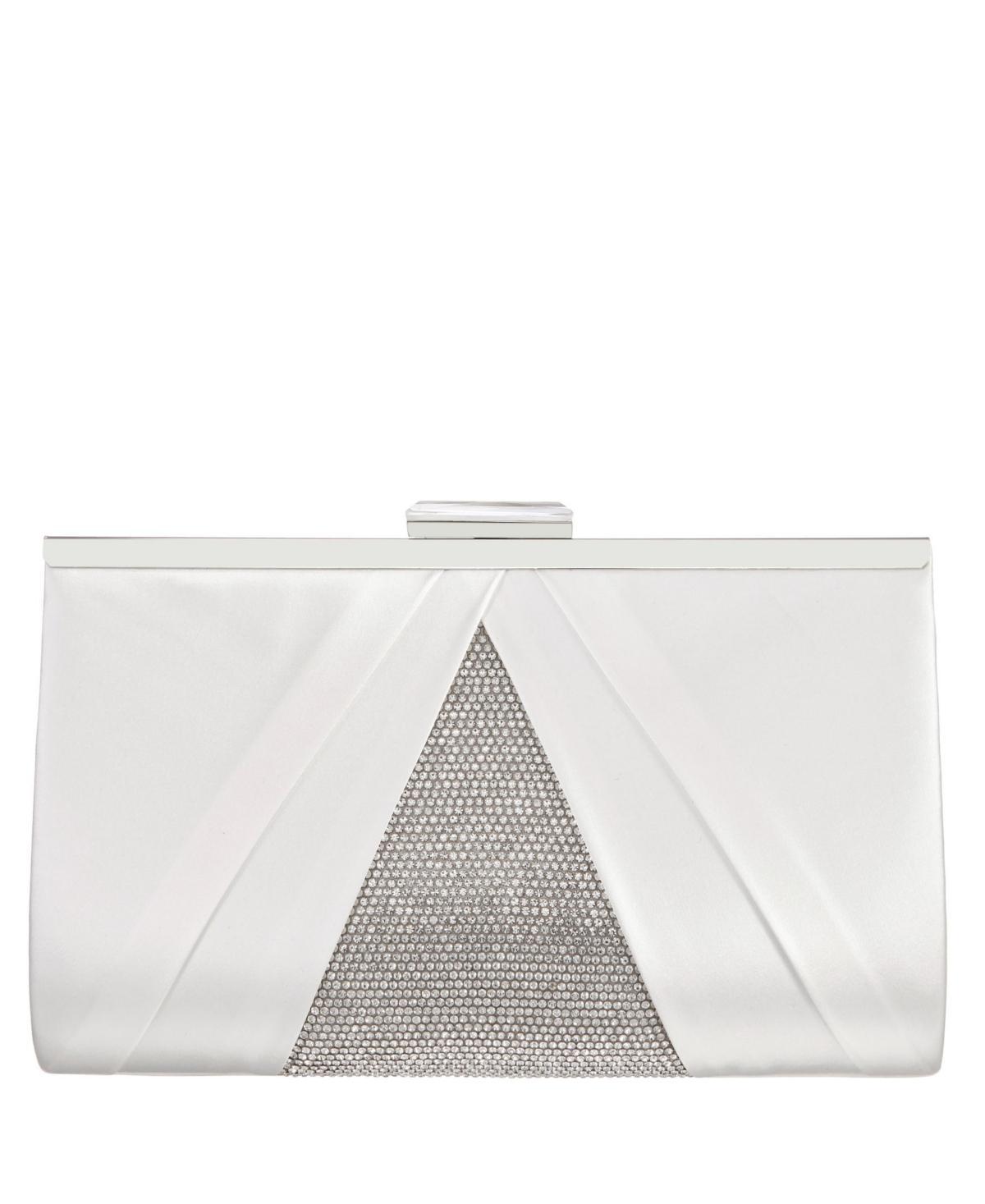 Womens Pleated Stain Crystal Frame Clutch Product Image