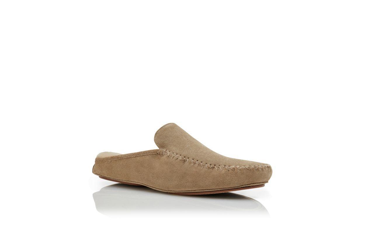 CRAWFORD Dark Beige Suede Slippers Product Image