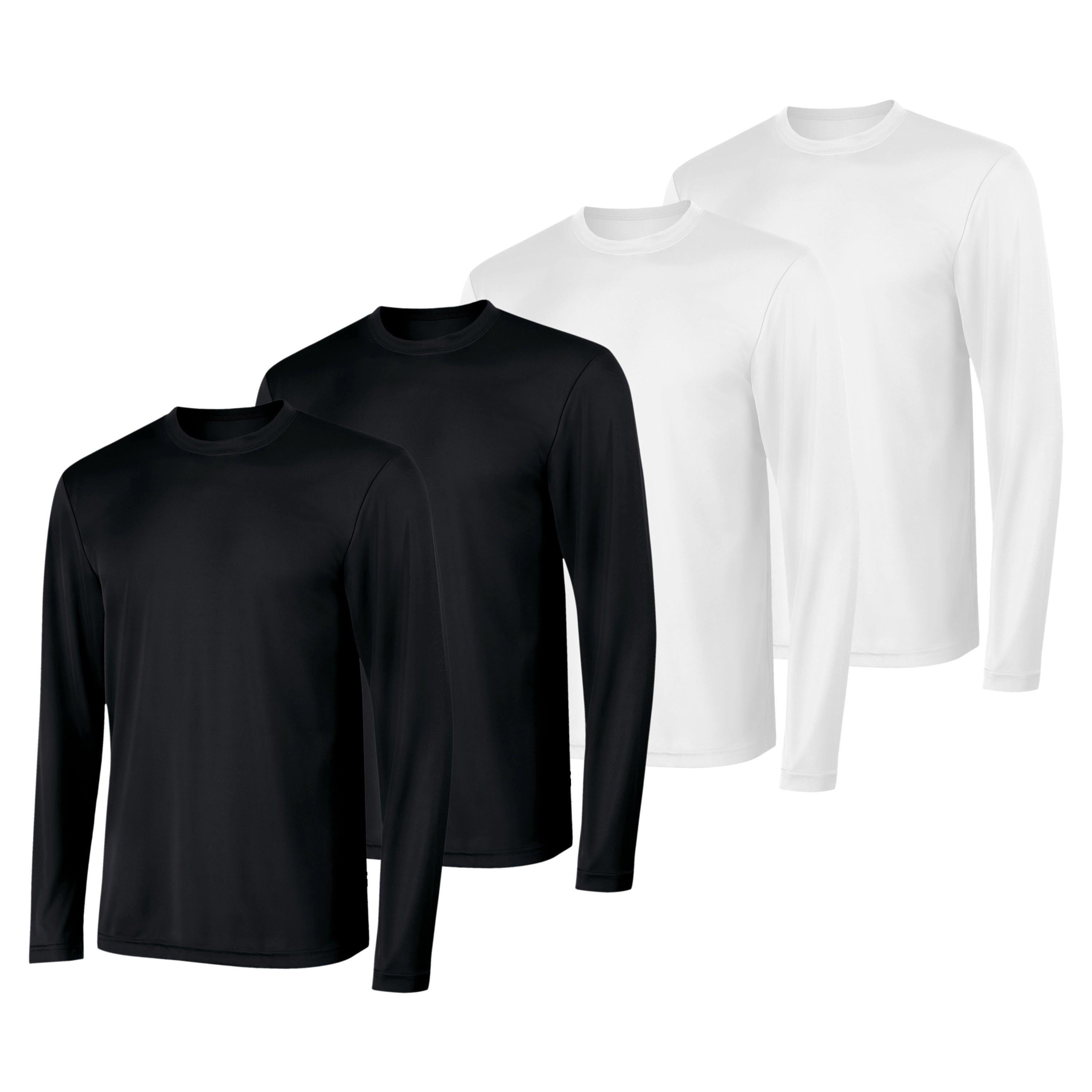 Hanes Sport Cool DRI Mens Performance Long Sleeve T-Shirt, Value 4-Pack Black/White/Navy/Graphite L Product Image