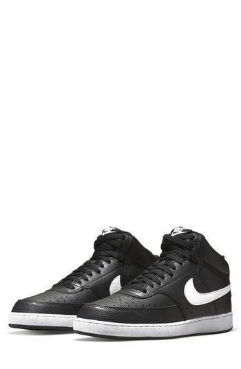 NIKE Court Vision Mid Sneaker In Black/white/black Product Image