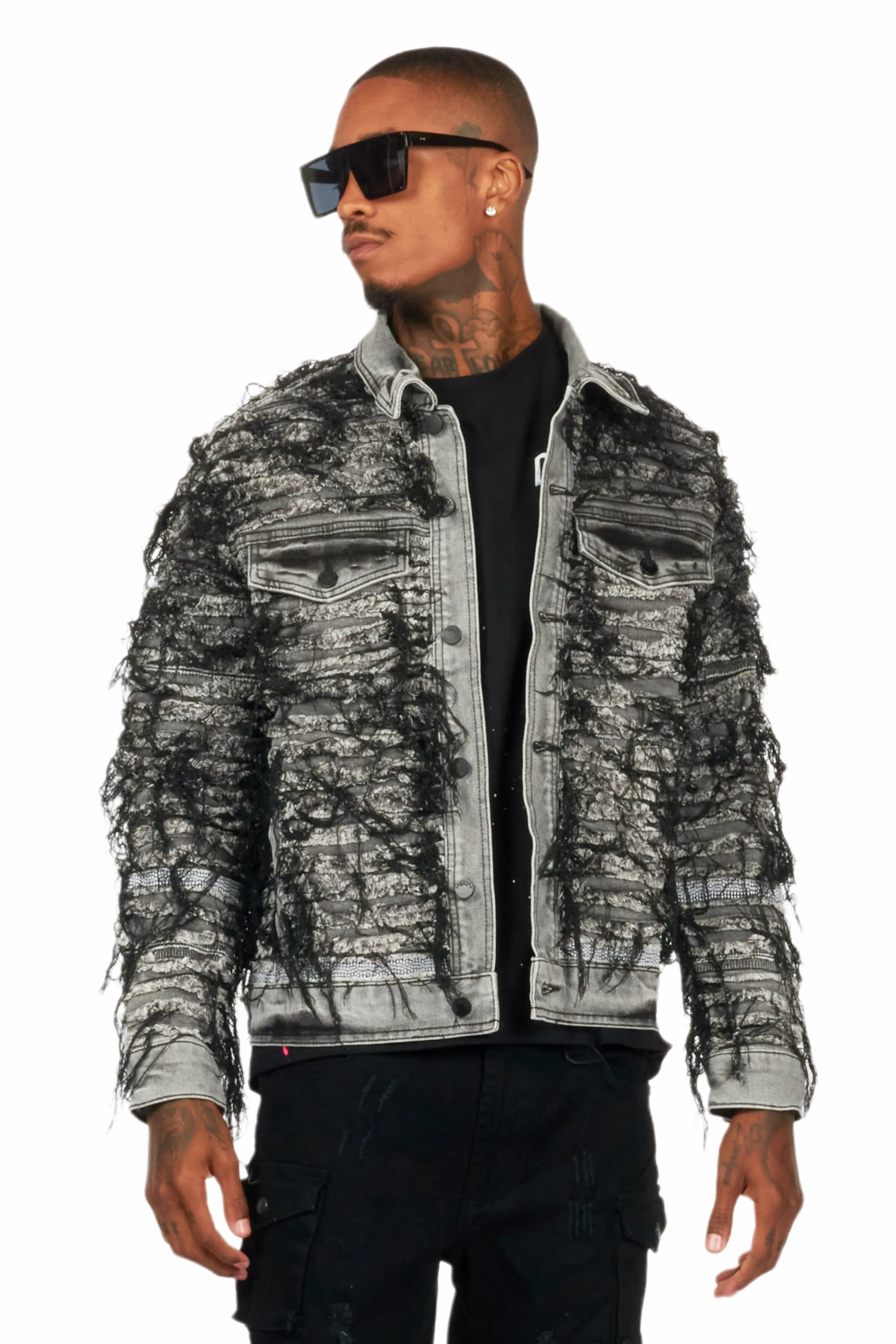 Odart Black/Grey Denim Jacket Male Product Image