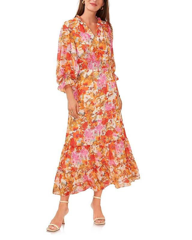 Vince Camuto Floral Smocked Waist Maxi Dress Product Image