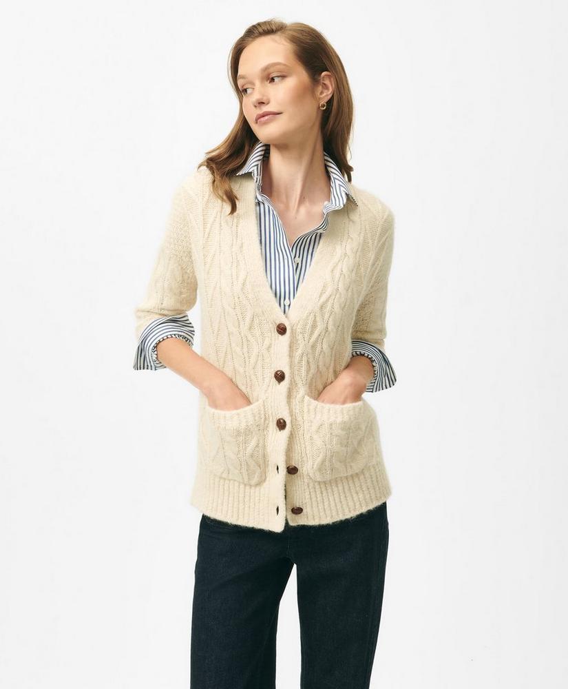 Relaxed Aran Knit Cardigan in Alpaca Blend product image