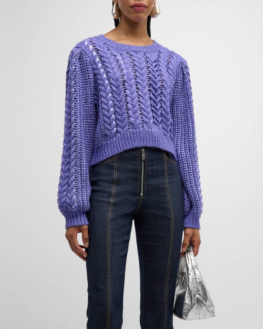 Nayara Ribbon Knit Cropped Sweater Product Image