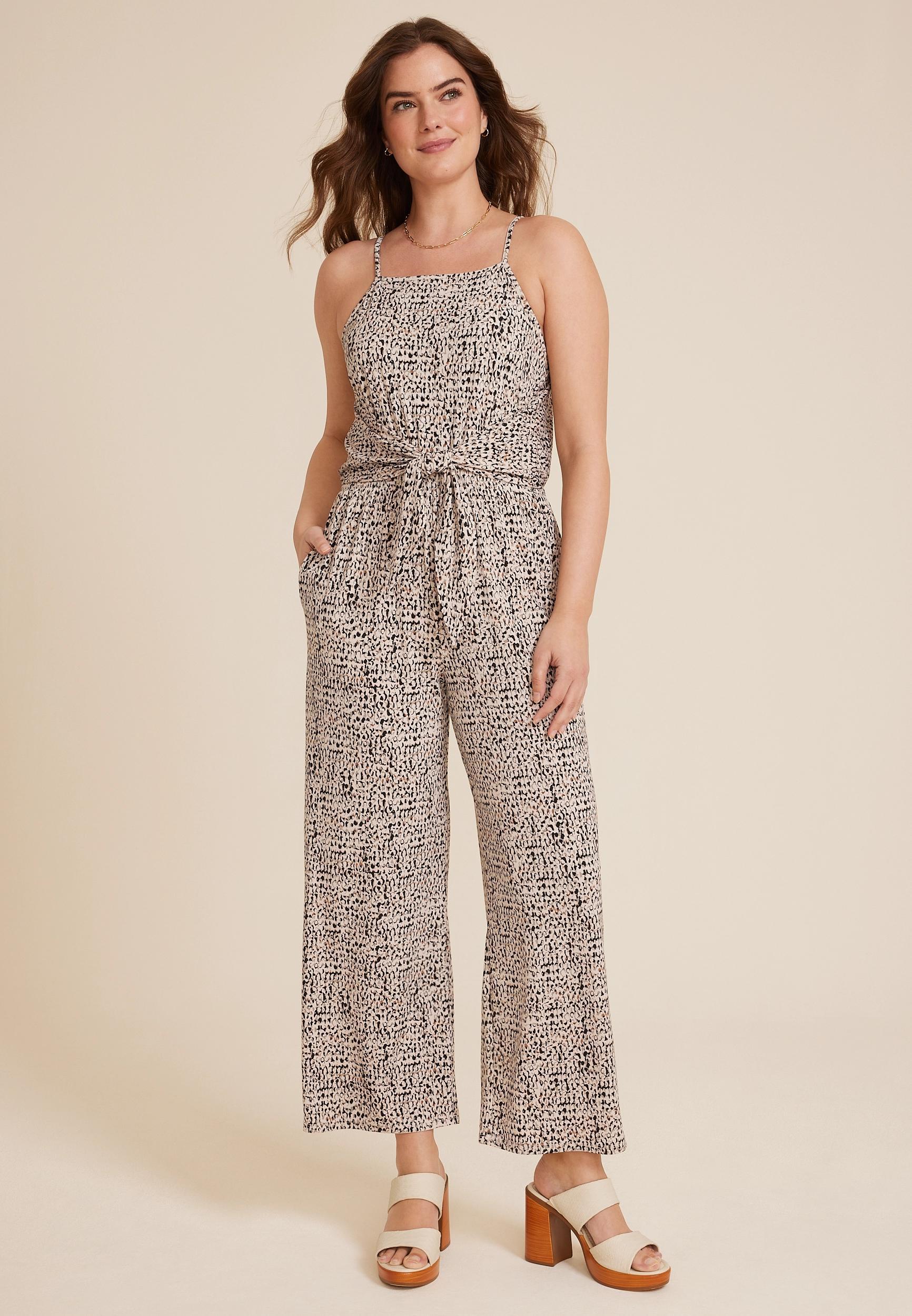 Maurices Womens 24/7 Tie Front Jumpsuit Size X Small Product Image