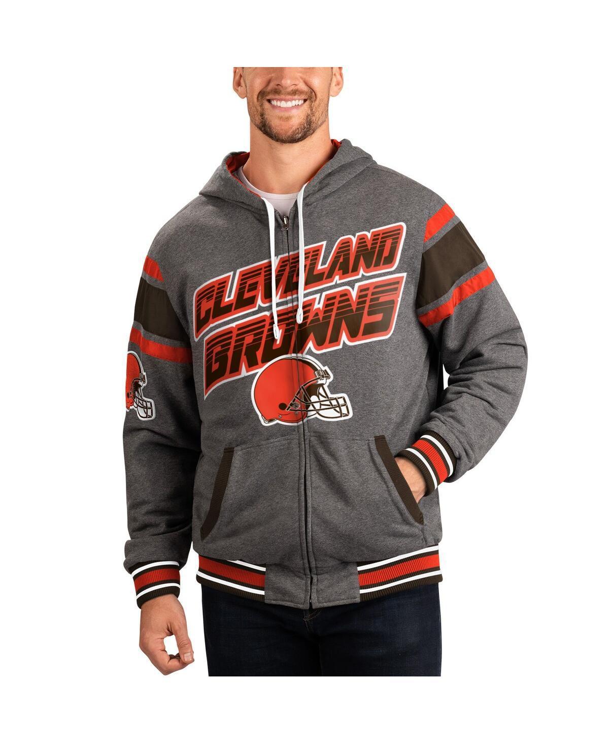 Mens G-III Sports by Carl Banks /Gray Cleveland s Extreme Full Back Reversible Hoodie Full-Zip Jacket Product Image