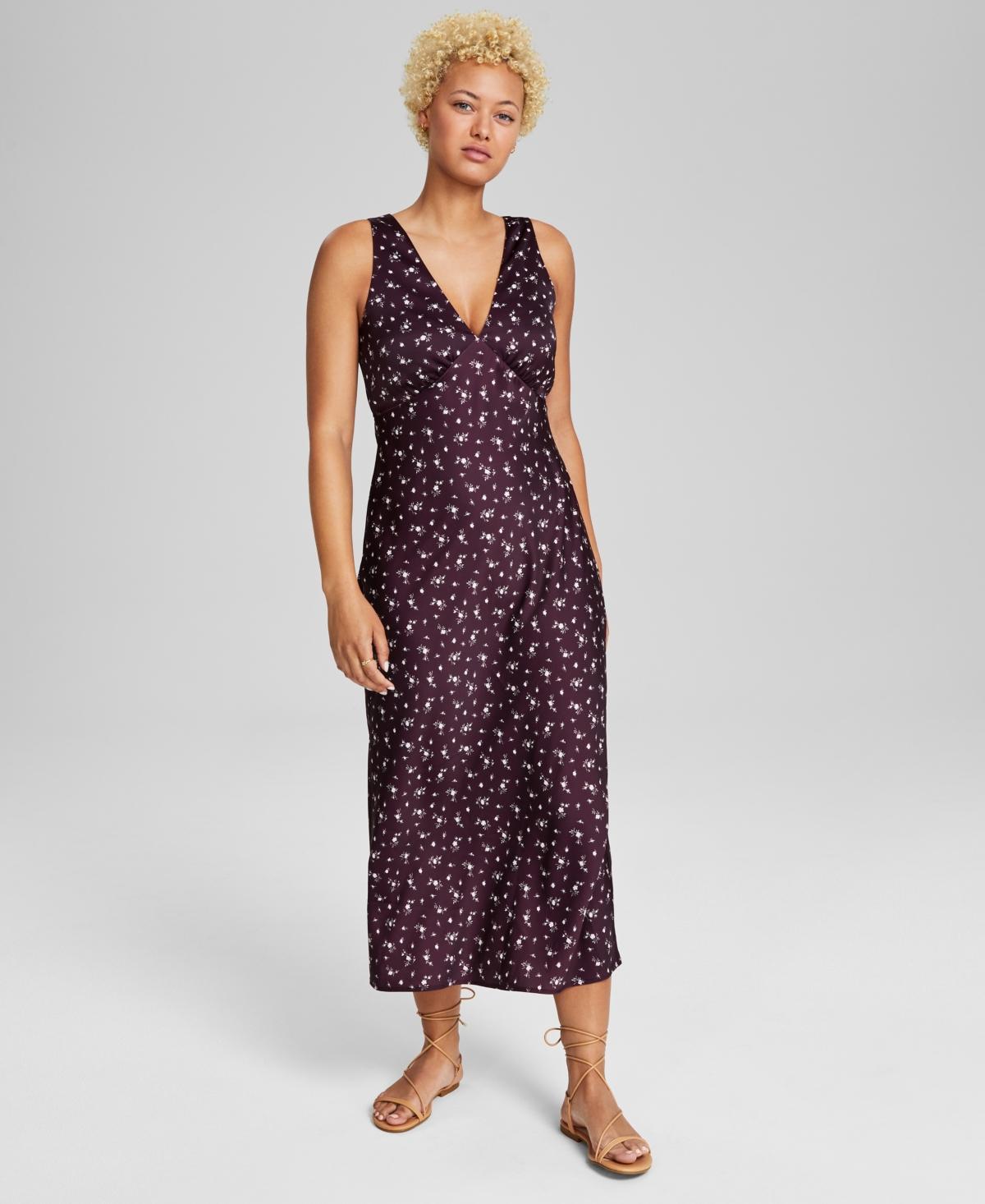 Women's Satin Sleeveless Maxi Dress, Created for Macy's Product Image