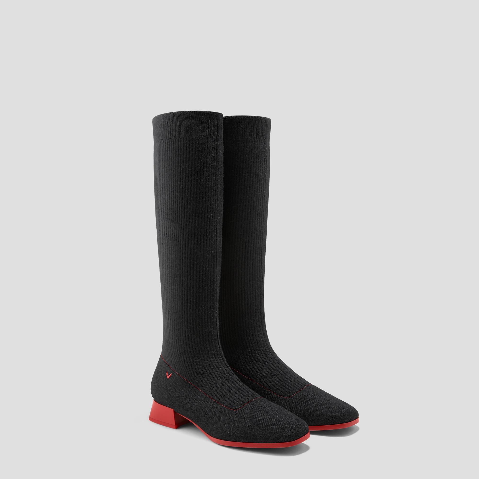 Square-Toe Water Repellent Wool Knee-High Boots (Tara Pro) Product Image