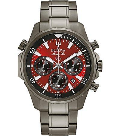 Bulova Marine Star Mens Gray Stainless Steel Bracelet Watch 98b350, One Size Product Image