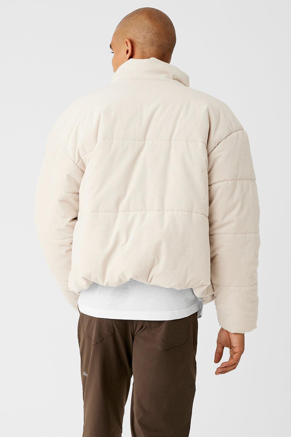 Corduroy Stage Puffer Jacket Beige Product Image