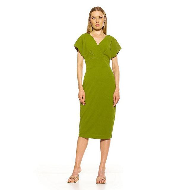 Womens ALEXIA ADMOR Naomi Draped Sheath Dress Green Product Image