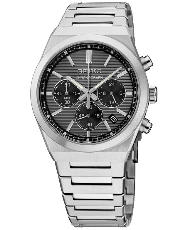 Seiko Mens Chronograph Essentials Stainless Steel Bracelet Watch 40mm - Gray Product Image