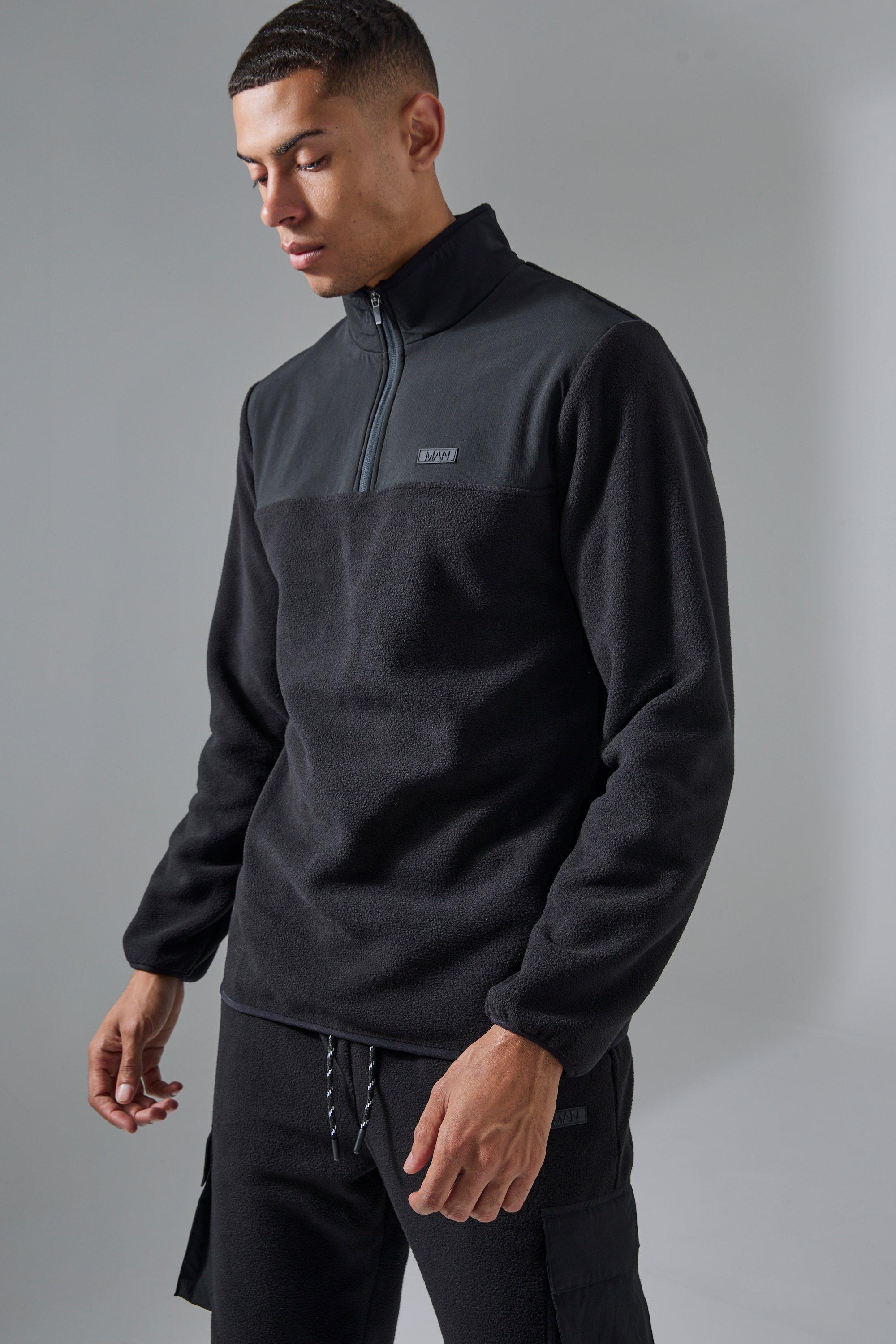 Man Active Fleece 1/4 Zip | boohooMAN USA Product Image