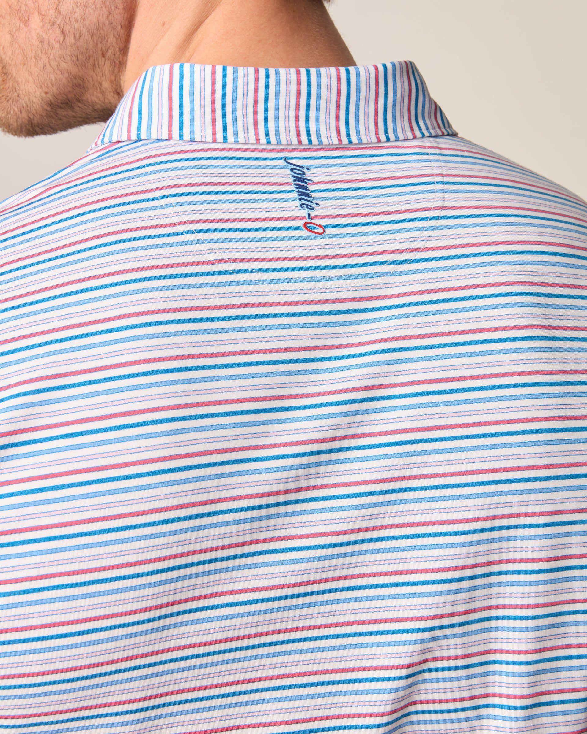 johnnie-O Linxter Cotton Blend Performance Polo - Lynch Stripe Product Image