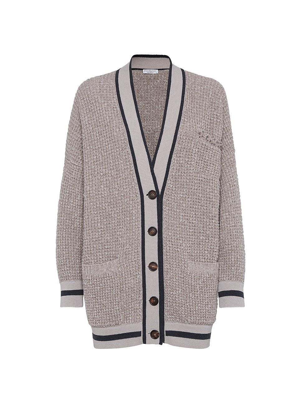 Womens Cardigan With Contrast Trims And Dazzling Detail product image