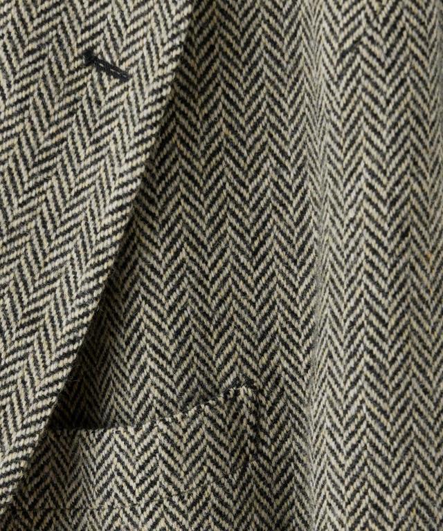 Italian Wool Sport Coat in Black Cream Herringbone Product Image