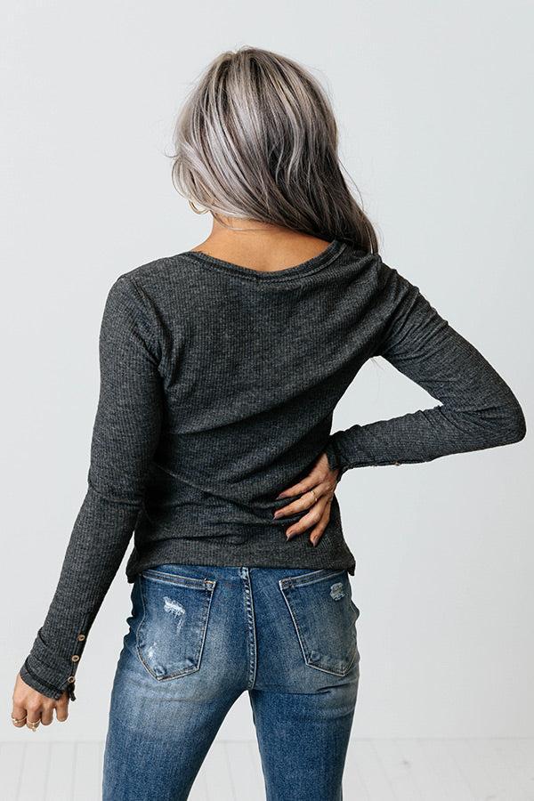 Fast Lane Top In Charcoal Product Image