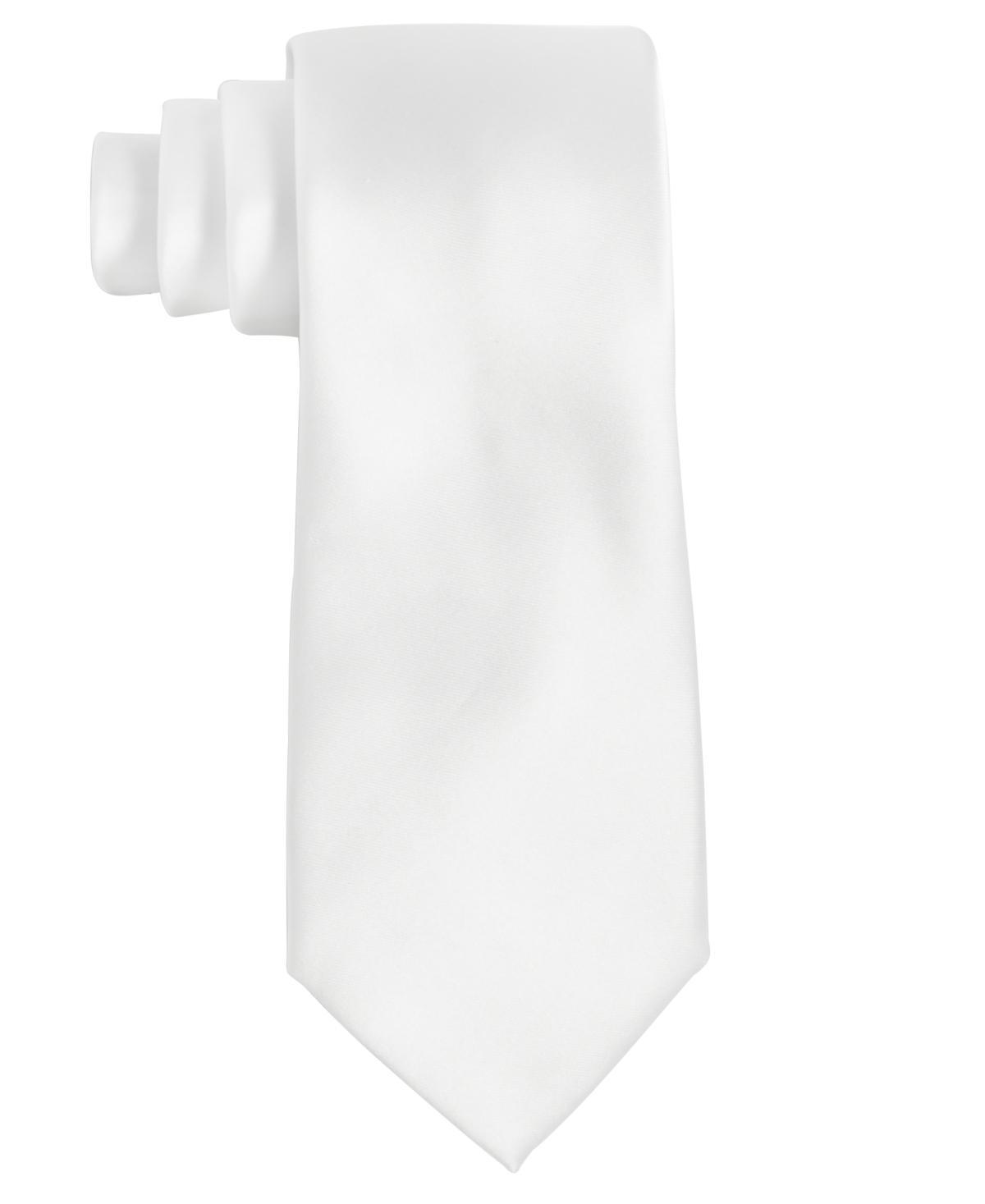 Tayion Collection Mens Royal Blue Solid Tie - White Product Image