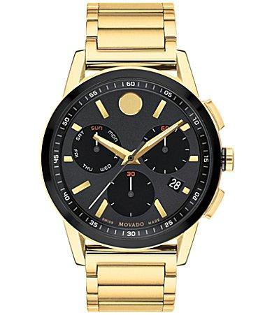 Men's Movado MuseumÂ® Sport Two-Tone PVD Chronograph Watch with Black Dial (Model: 0607558) Product Image