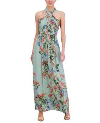 Women's Floral-Print Halter Maxi Dress Product Image