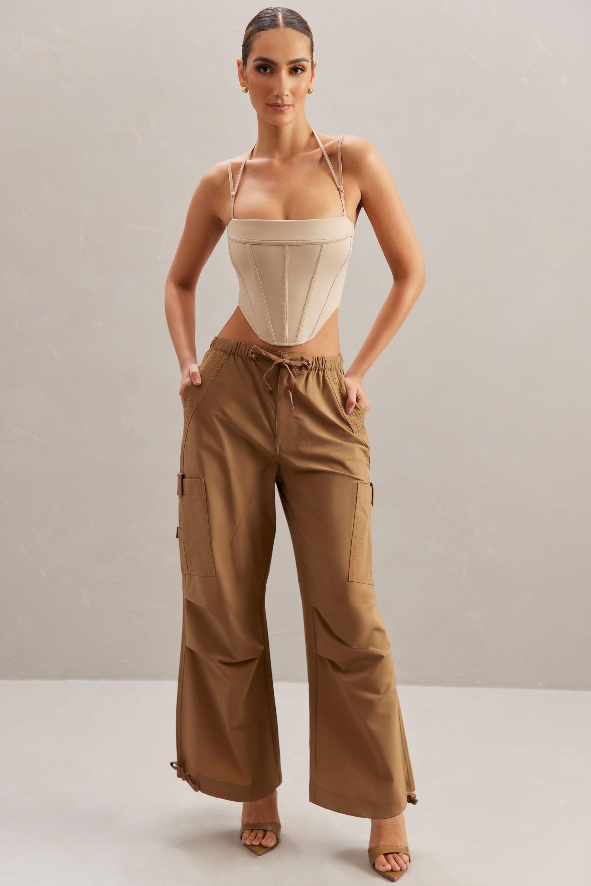 Wide Leg Cargo Trousers in Tan product image