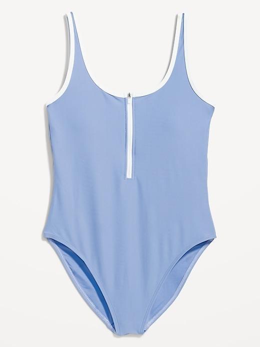 Half Zip One-Piece Swimsuit Product Image