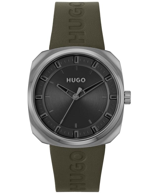 Hugo Boss Mens Shrill Quartz Green Leather Strap Watch 42mm - Green Product Image