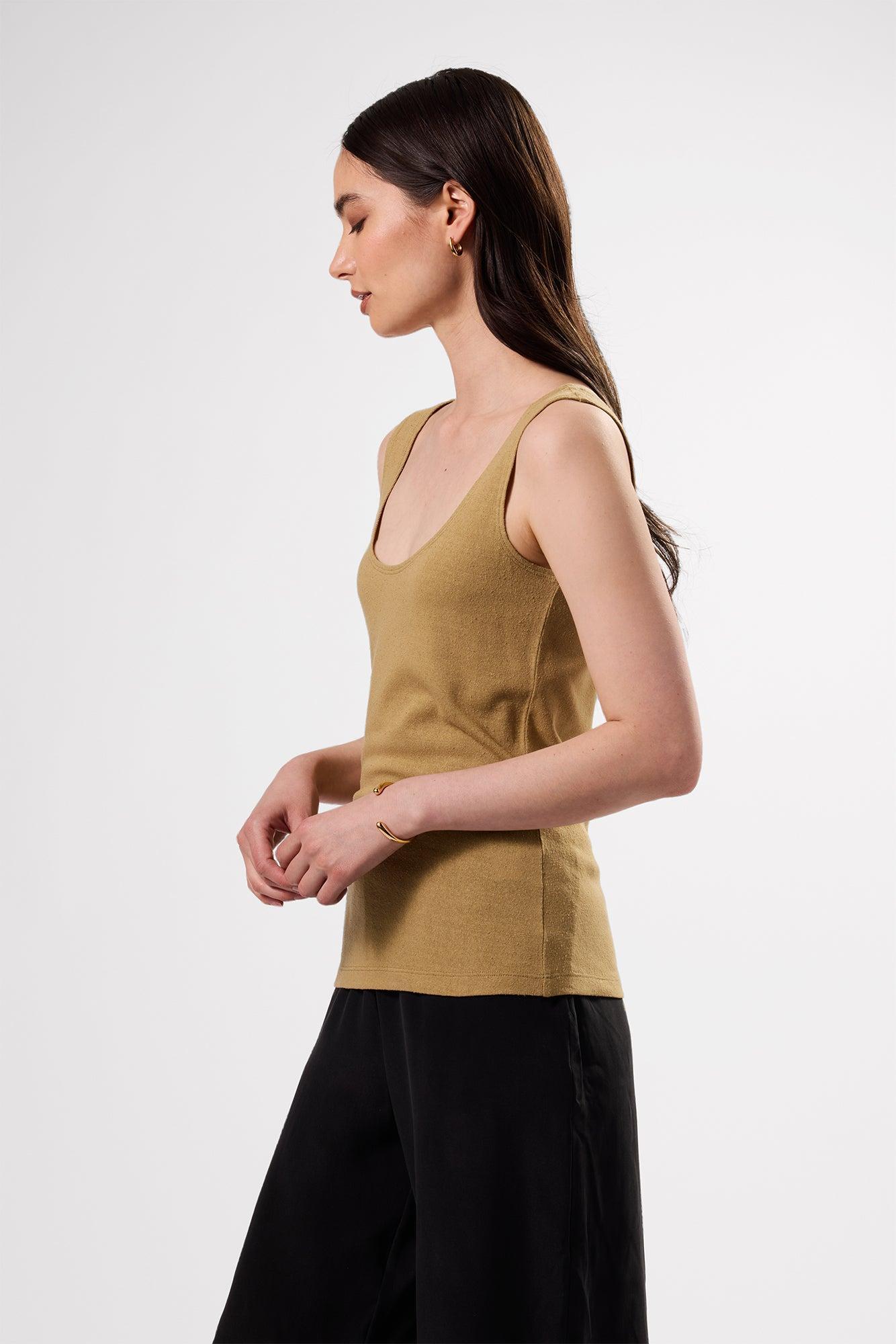 Clarisse Silk Knit Tank - Elm Product Image