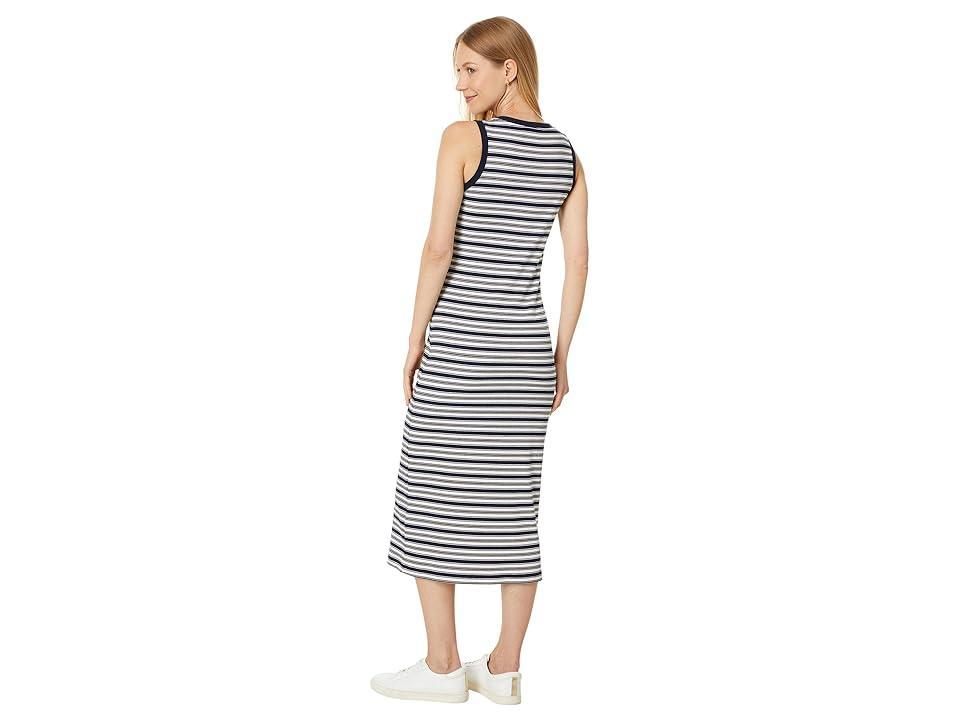 Tommy Hilfiger Womens Striped Ribbed Slit Midi Dress Product Image