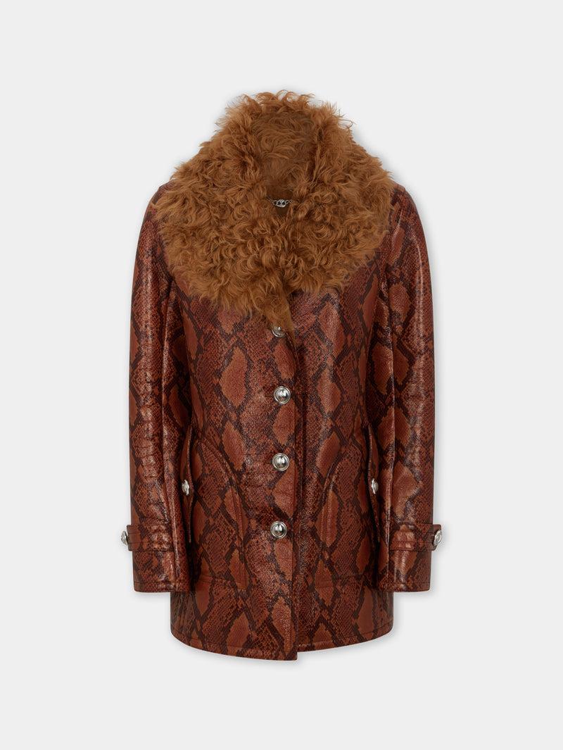 COAT IN PYTHON-FINISH SHEARLING Product Image