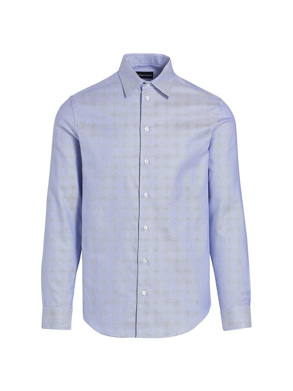 Emporio Armani Microgeometric Print Cotton Button-Up Shirt Product Image