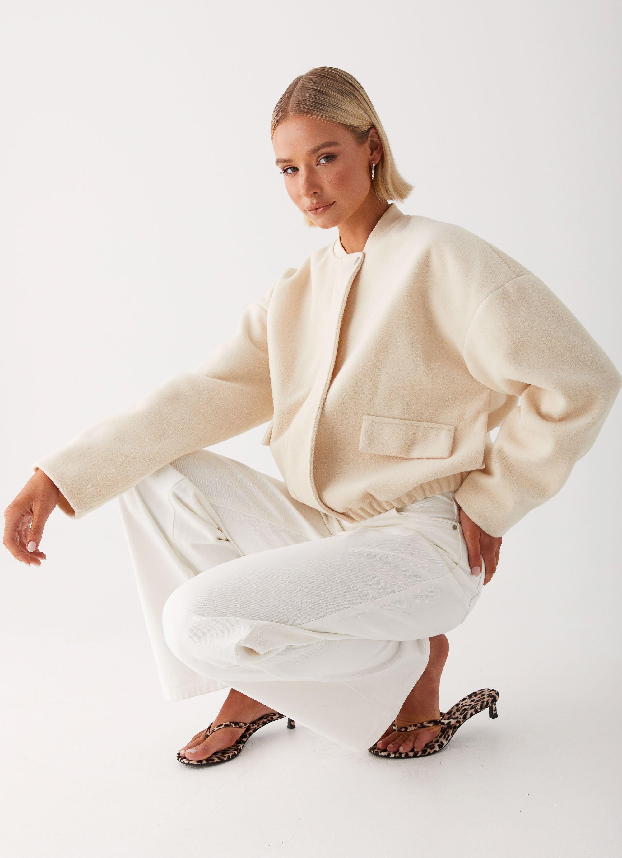 Cloudia Bomber Jacket - Ivory Product Image