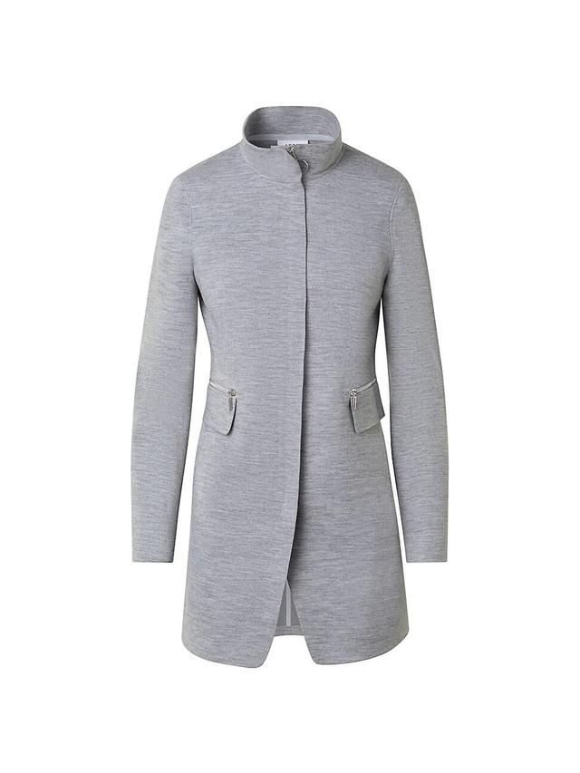 Womens Felted Wool Jersey Fitted Coat Product Image