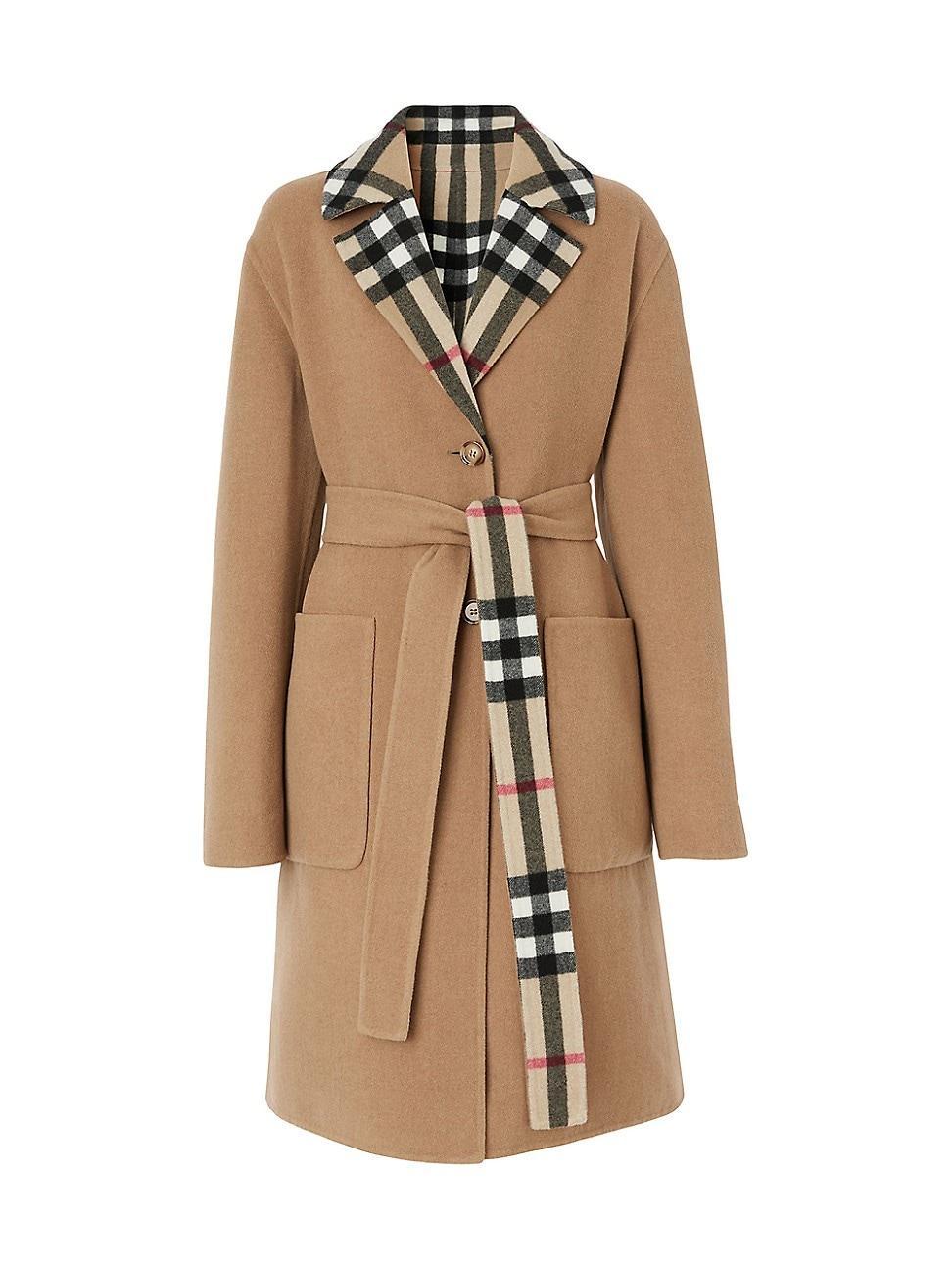 burberry Reversible Check Double Face Wool Coat Product Image