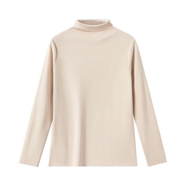 Maternity Long-Sleeve Mock Neck Plain Top Product Image