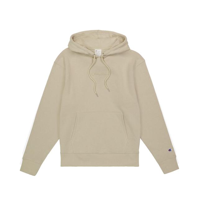 Mens Champion Classic Fleece Hoodie, Script Logo Cocoa Butter XL Product Image