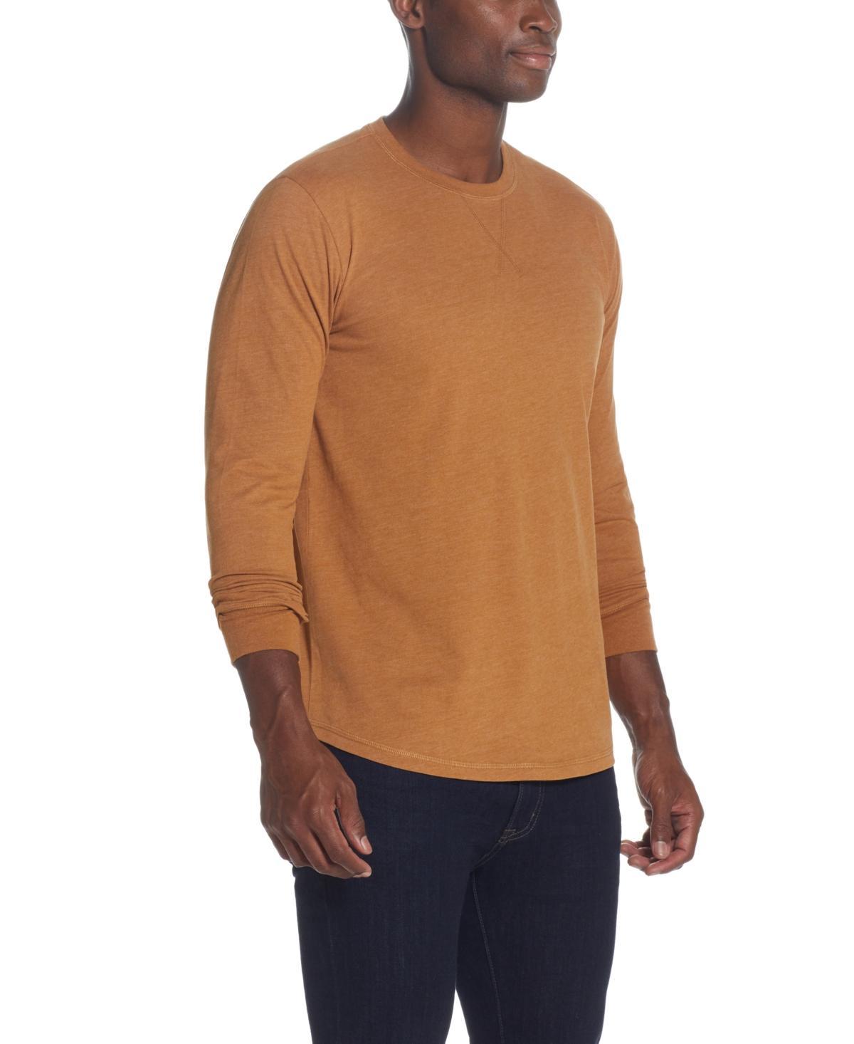 Weatherproof Vintage Mens Long Sleeved Brushed Jersey Crew Neck T-shirt Product Image